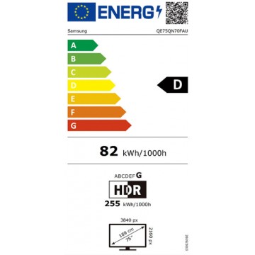 Samsung Smart Τηλεόραση 75" 4K UHD Neo QLED QN70F HDR (2025) QE75QN70FAUXXH